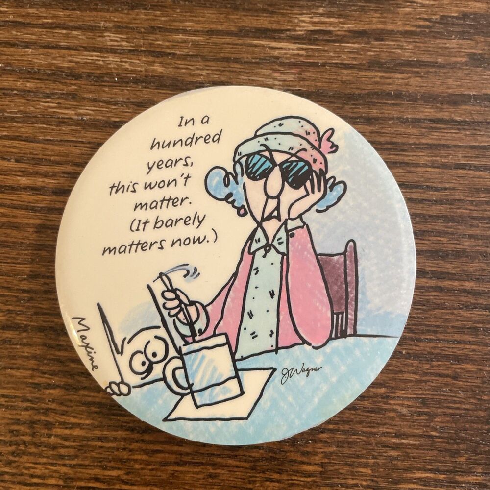 RARE HTF Maxine Ceramic Magnet Coaster Shoebox Hallmark In 100 Years